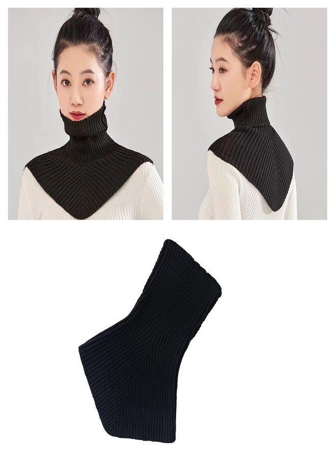 QERPON Winter Knitted Collar Women Knitted Turtleneck Scarf Shoulder Wraps Solid Scarf for Fashionable Women - Image 2